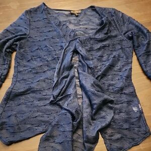 Picadilly Navy Open-Front Cardigan Sz Lg